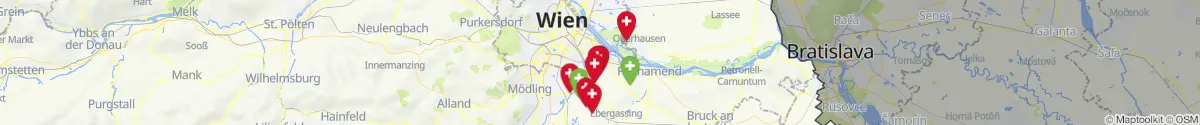 Kartenansicht für Apotheken-Notdienste in der Nähe von Schwechat (Bruck an der Leitha, Niederösterreich)